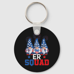 Patriotic Nurse Er Squad Gnomes 4th Of July Usa Pr Key Ring