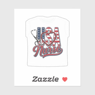 Patriotic Nurse USA Heart Stethoscope Shirt Design