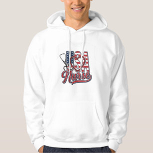 Patriotic Nurse USA Heart Stethoscope Shirt Design