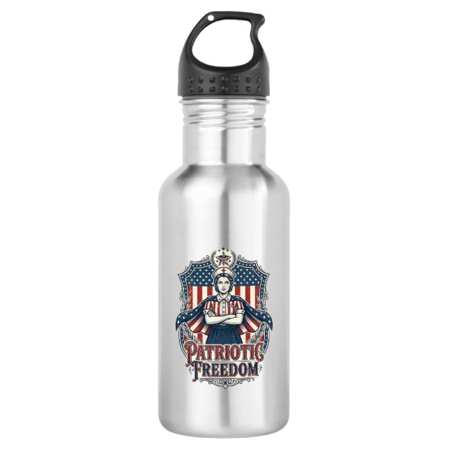 Patriotic Nurse Vector Graphic Tee_1 532 Ml Water Bottle (Front)