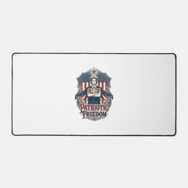 Patriotic Nurse Vector Graphic Tee_1 Desk Mat (Front)