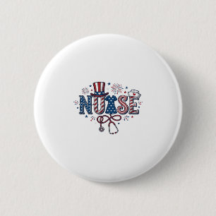 Patriotic Nurse Vintage Engraving Vector Design_1 6 Cm Round Badge