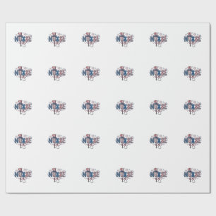 Patriotic Nurse Vintage Engraving Vector Design_1 Wrapping Paper