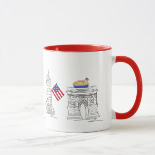 Patriotic NYC New York City Landmarks USA July 4th Mug