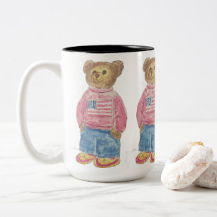 Patriotic Old Bear Two-Tone Coffee Mug