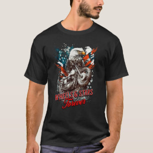 Patriotic Old Biker American US Flag Vintage Motor T-Shirt