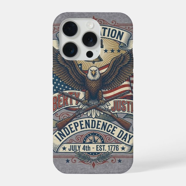 Patriotic One Nation Independence Day  iPhone Case (Back)