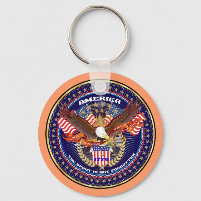 Patriotic or Veteran Pick one View Artist Comments Key Ring (Front)