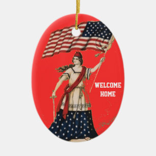 PATRIOTIC ORNAMENTS - WELCOME HOME TROOPS - USA