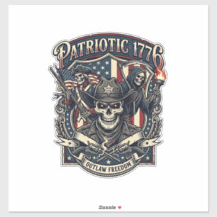 Patriotic Outlaw Skull Sheriff Dark Patriot Skelet