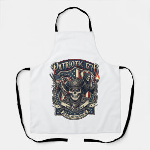 Patriotic Outlaw Skull Sheriff Dark Patriot Skelet Apron