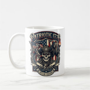 Patriotic Outlaw Skull Sheriff Dark Patriot Skelet Coffee Mug