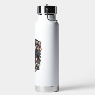 Patriotic Outlaw Skull Sheriff Dark Patriot Skelet Water Bottle
