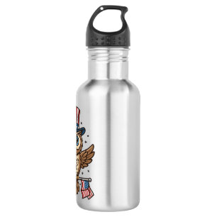 Patriotic Owl Vintage Engraving Graphic_1 532 Ml Water Bottle