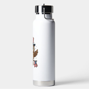 Patriotic Owl Vintage Engraving Graphic_1 Water Bottle