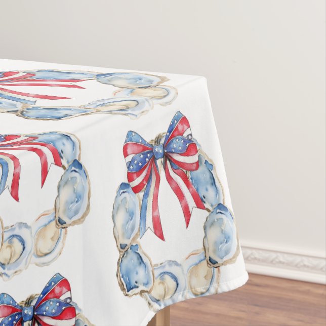 Patriotic Oyster Wreath  Tablecloth (In Situ)