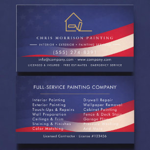 Patriotic Painter Painting Company Business Card