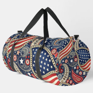 Patriotic Paisley Print Cut Sew Bag