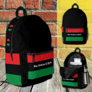 Patriotic Pan African Flag & Unia Symbol Printed Backpack