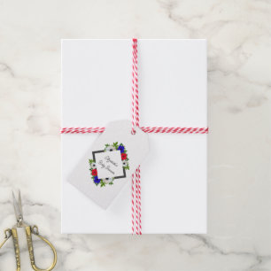 Patriotic Panda Anemone Baby Shower Gift Tags