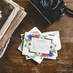 Patriotic Panda Anemone RSVP Card