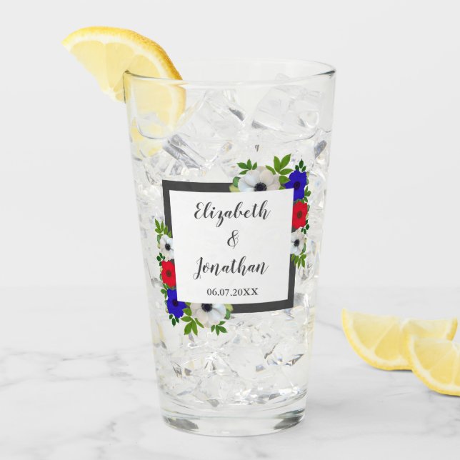 Patriotic Panda Anemone Wedding Glass (Front Ice)