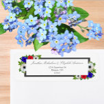 Patriotic Panda Anemone Wedding Return Address<br><div class="desc">Design features patriotic red,  white and blue panda anemone flowers with greenery eucalyptus over a charcoal grey coloured frame.</div>