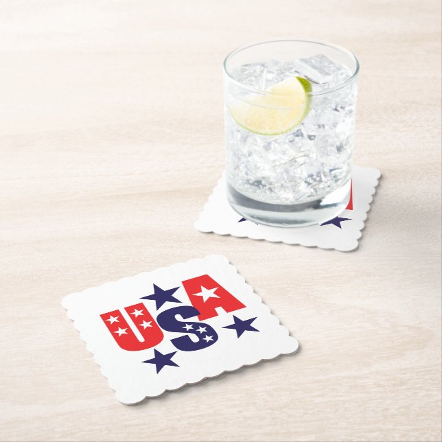 Patriotic Paper Drink Coaster (Insitu)