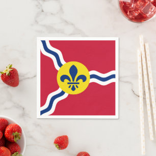 Patriotic paper napkins, flag of St. Louis, USA Napkin