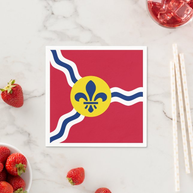 Patriotic paper napkins, flag of St. Louis, USA Napkin (Insitu)