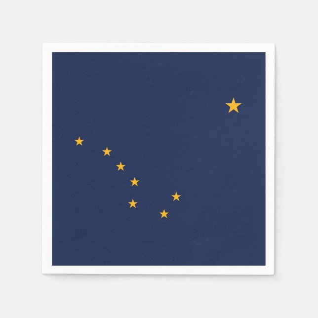 Patriotic paper napkins with flag of Alaska, USA (Front)