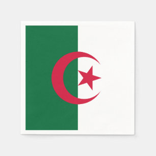 Patriotic paper napkins with flag of Algeria