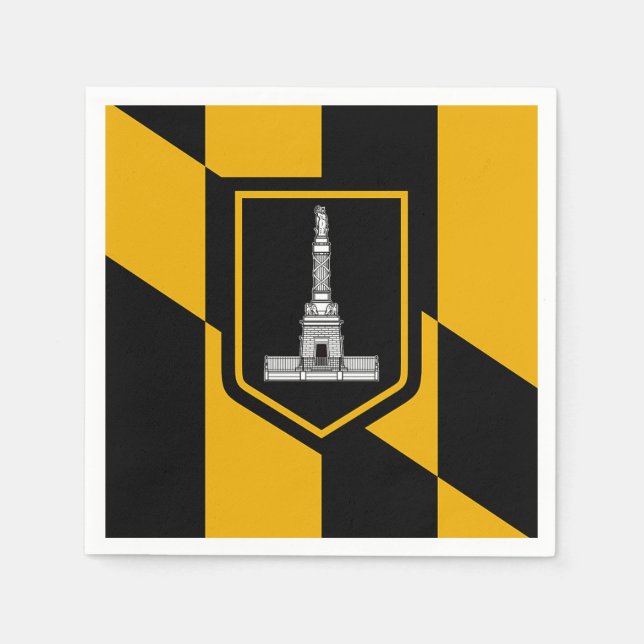 Patriotic paper napkins with flag of Baltimore (Front)