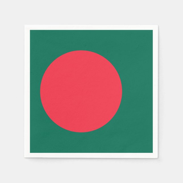 Patriotic paper napkins with flag of Bangladesh (Front)
