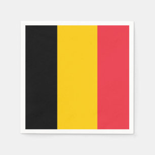 Patriotic paper napkins with flag of Belgium