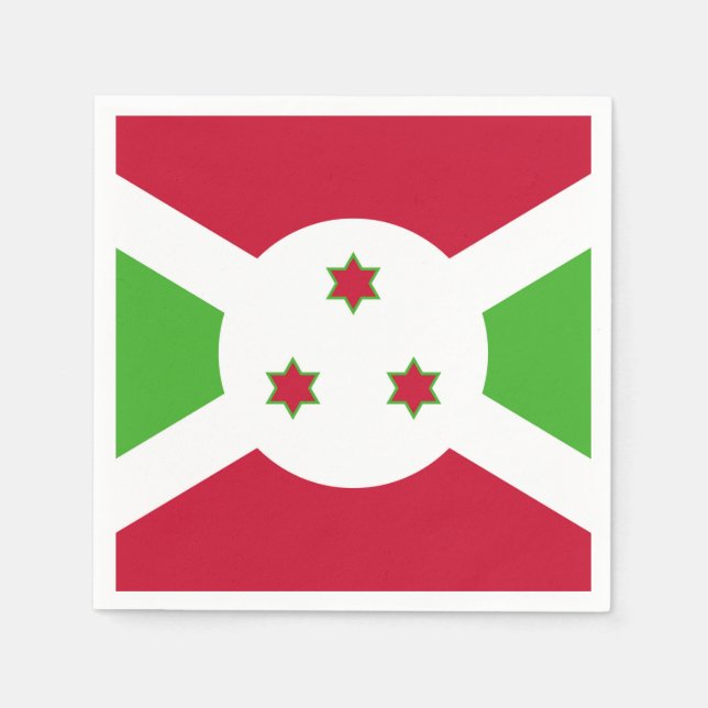 Patriotic paper napkins with flag of Burundi (Front)