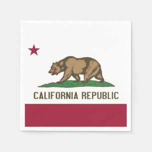 Patriotic paper napkins with flag of California