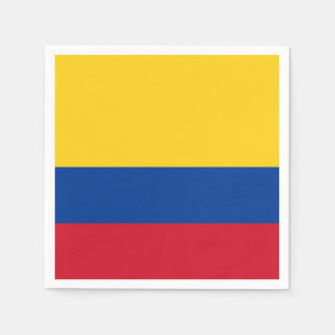 Patriotic paper napkins with flag of Colombia