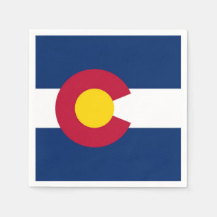Patriotic paper napkins with flag of Colorado