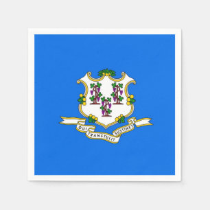 Patriotic paper napkins with flag of Connecticut