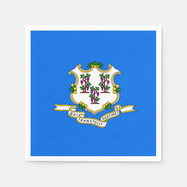 Patriotic paper napkins with flag of Connecticut (Front)