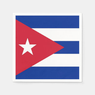 Patriotic paper napkins with flag of Cuba