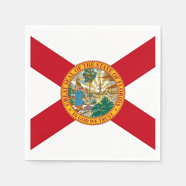 Patriotic paper napkins with flag of Florida (Front)