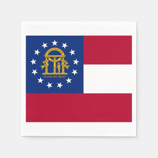 Patriotic paper napkins with flag of Georgia (Front)