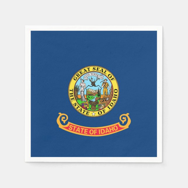 Patriotic paper napkins with flag of Idaho (Front)