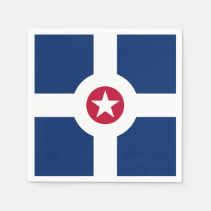 Patriotic paper napkins with flag of Indianapolis