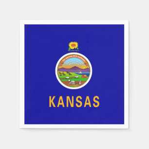 Patriotic paper napkins with flag of Kansas