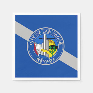 Patriotic paper napkins with flag of Las Vegas
