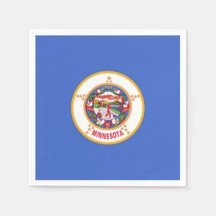 Patriotic paper napkins with flag of Minnesota