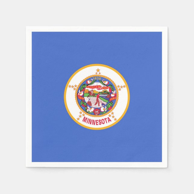 Patriotic paper napkins with flag of Minnesota (Front)